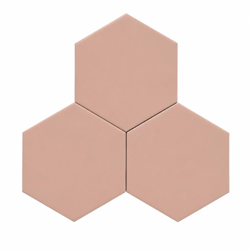 Hexagon Roze Mat 15x17